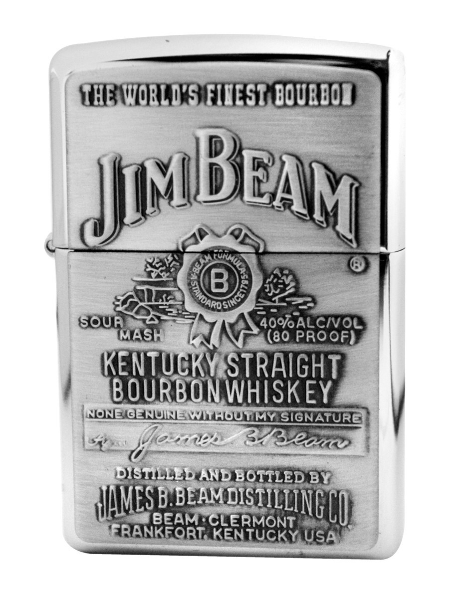 Jim Beam Pewter embleemiga klassikaline kroomist tulemasin