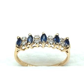 Kuldsõrmus 585 safiir,brilliant 1,66g