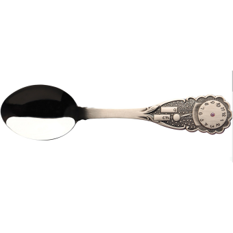 Hõbe-830 Lastelusikas Kell pun. kivi 32,00g