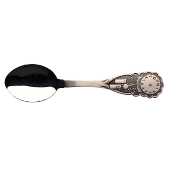 Hõbe-830 Lastelusikas Kell sin. kivi 32,00g