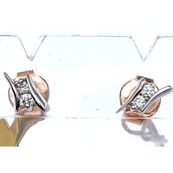 Kuldkõrvarõngad-585 br.4-0.06ct h/si 0.84g