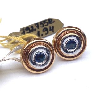 Kuldkõrvarõngad-585 safiir 1,94g