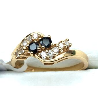 Kuldsõrmus-585 saf/br.0,143ct w/si 2,40g