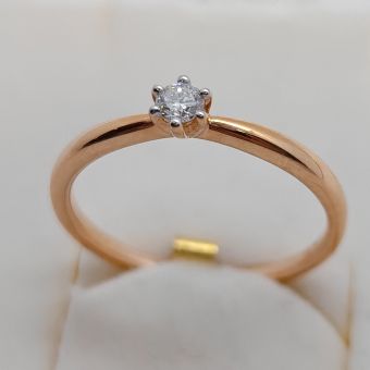 Kuld-585 kihlasõrmus gh/si1 br1-0.10ct.1,60g