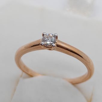 Kuld-585 kihlasõrmus GH/SI1 br1-0.16ct.2,19g