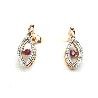 Kuldkõrvarõngad-585 d.017ct si/h-i 2,90g