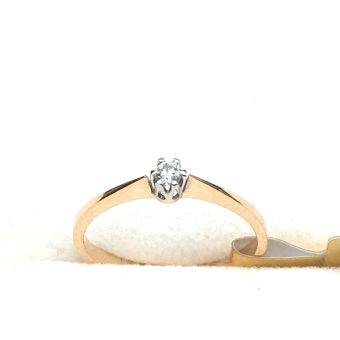 Kuld-585 kihlasõrmus br.0.051ct h/si 1.20g