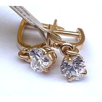 Kuldkõrvarõngad-585 valge.zirk.2,08g