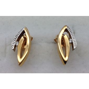 Kuldkõrvarõngad-585 br 0,02ct/2/ 2,00g