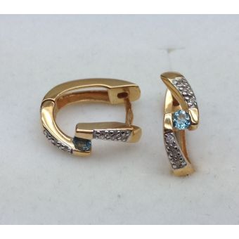 Kuldkõrvarõngad-585 br/0,06ct top/016ct 2,70g