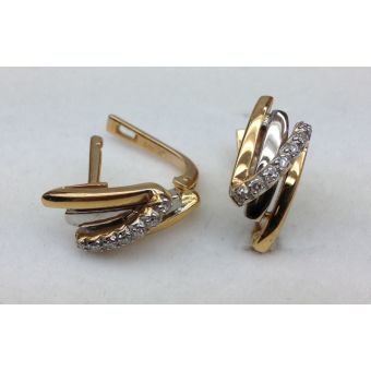Kuldkõrvarõngad-585 br.0,098ct 4,50g