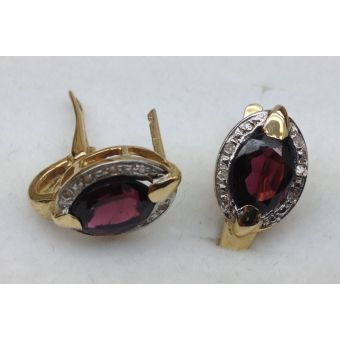 Kuldkõrvarõngad-585 br/0,06ct 12/s gr 4,00g