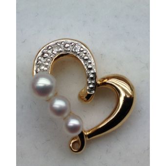 Kuldripats-585 br o,o2ct pärl 0,62ct 1,90g