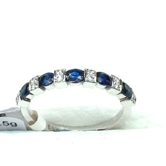 Valgest kullast 585 sõrmus 0.10 w/si saf.0.76ct 2.50g