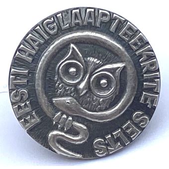 Hõbe-925 rinnamärk " eesti haiglaapteekrite selts" 16mm 2.66g