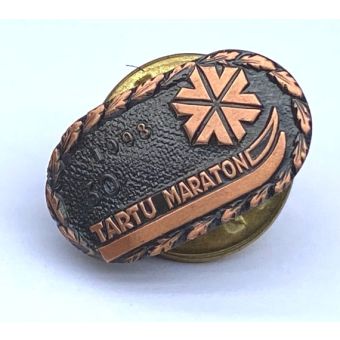 Rinnamärk"tartu maraton 30"vasest 15x9mm