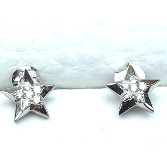 Kuldkõrvarõngad-585 valgest kullast 0,90 g