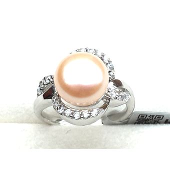 Hõbesõrmus-925 roosa pärl1-5,65 ct 4,96g