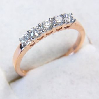 Kuld-585 kihlasõrmus 5x0,501ct 2,06g