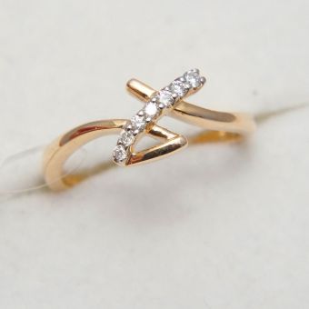 Kuldsõrmus-585 br. 7-0.089ct 1.96g