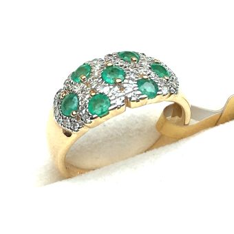 Kuldsõrmus-585 br.0.29ct+em.0.84ct.4.38g