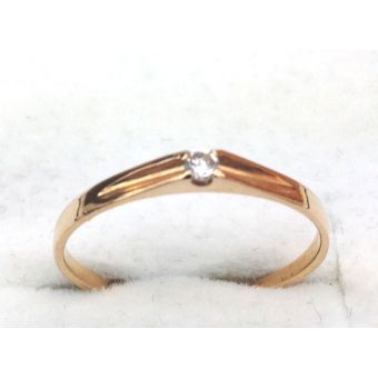 Kuldsõrmus-585 zirk. 0.91g