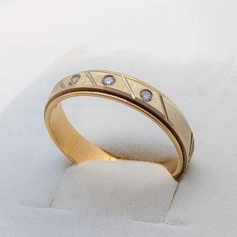 Kuld-585 abielusõrmus br 3x 0,03c 5,21g