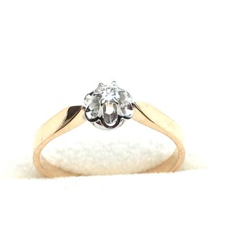 Kuld-585 kihlasõrmus  0,07ct h-si1 1,95g