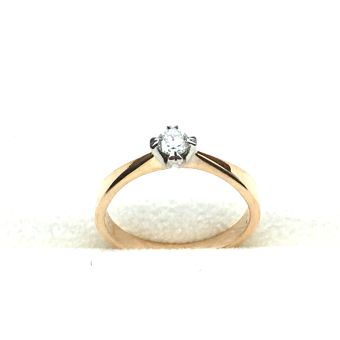 Kuld-585 kihlasõrmus 0.16ct h-si1 2.23g