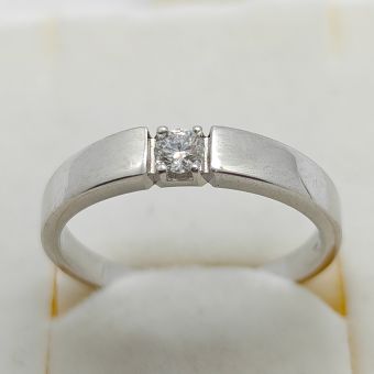 Valge kuld-585 kihlasõrmus br.0,10ct.h-si1 2,68g