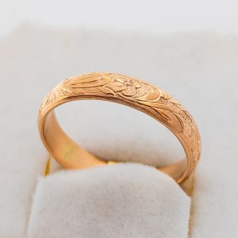 Kuld-585 abielusõrmus mustriga 3,40g