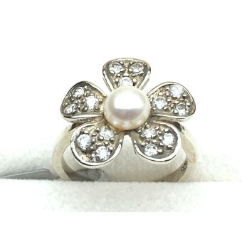 Hõbesõrmus-925 valge pärl 2.83g