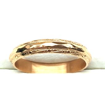 Kuld-585 abielusõrmus mustriga 3,19g