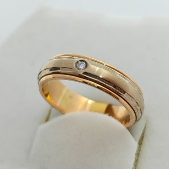 Kuld-585 abielusõrmus br.0,035ct.4,24g