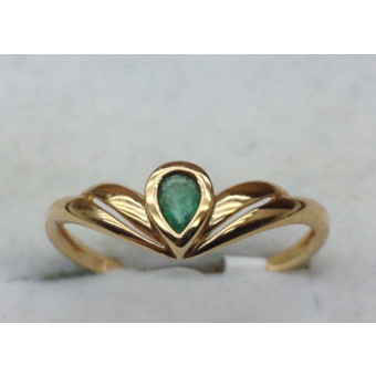 Kuldsõrmus-585 smaragdiga 1,10g